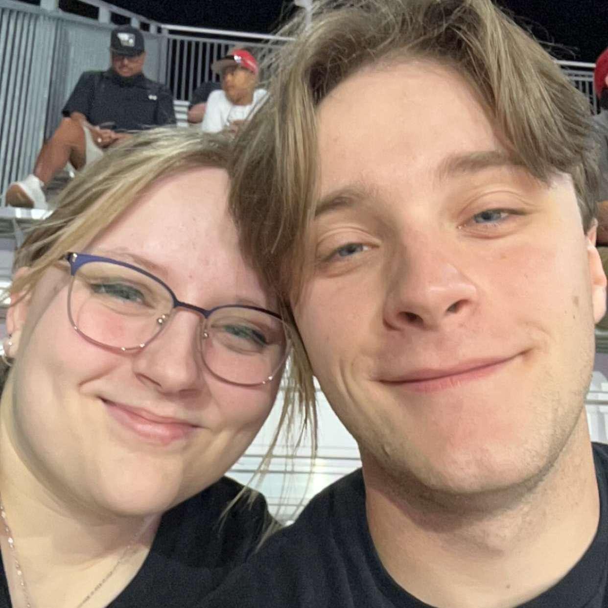 Us together at a WTAMU football game! We rarely have the chance to go.