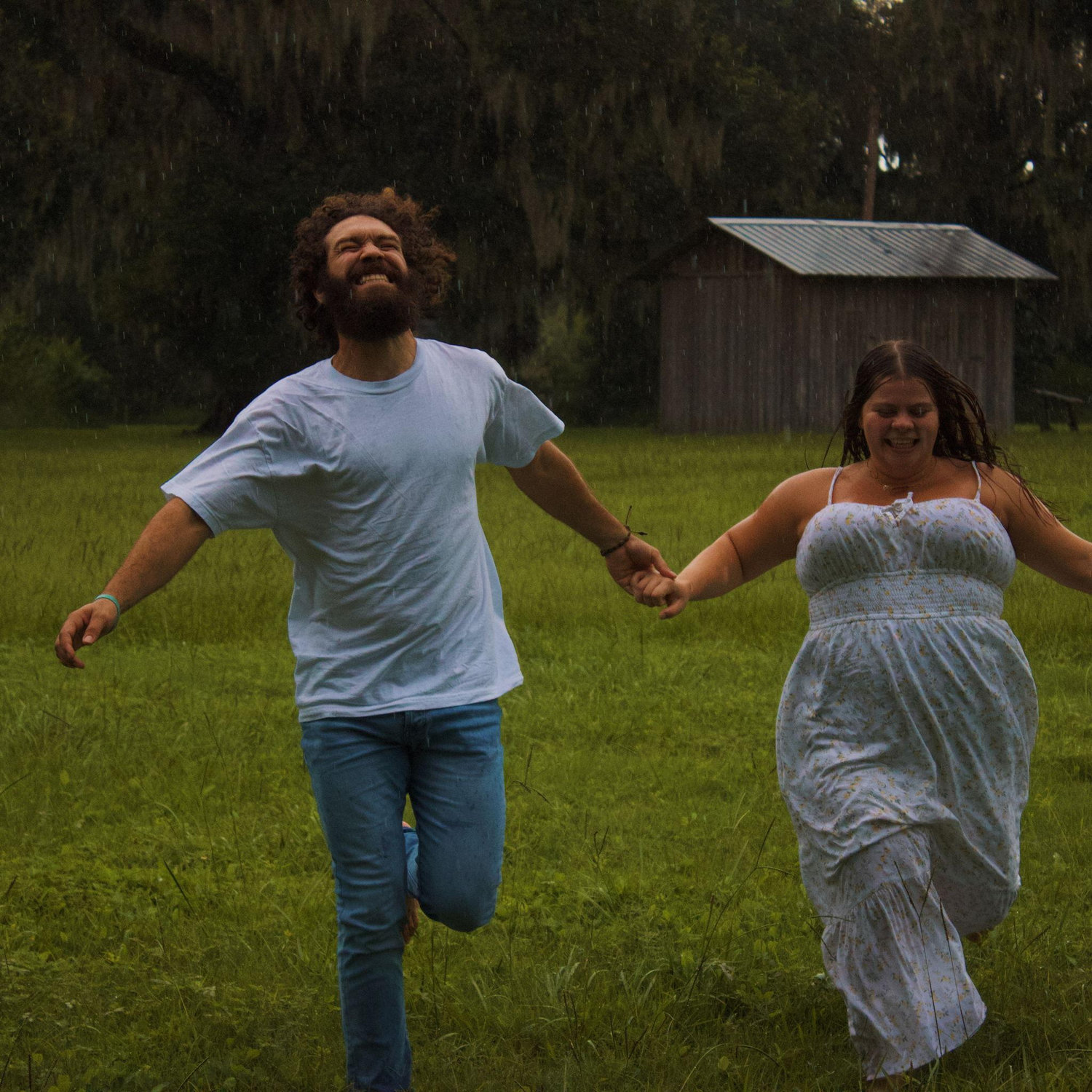 I wanted a running photo, and it was so hard to run in the dirt because it was raining