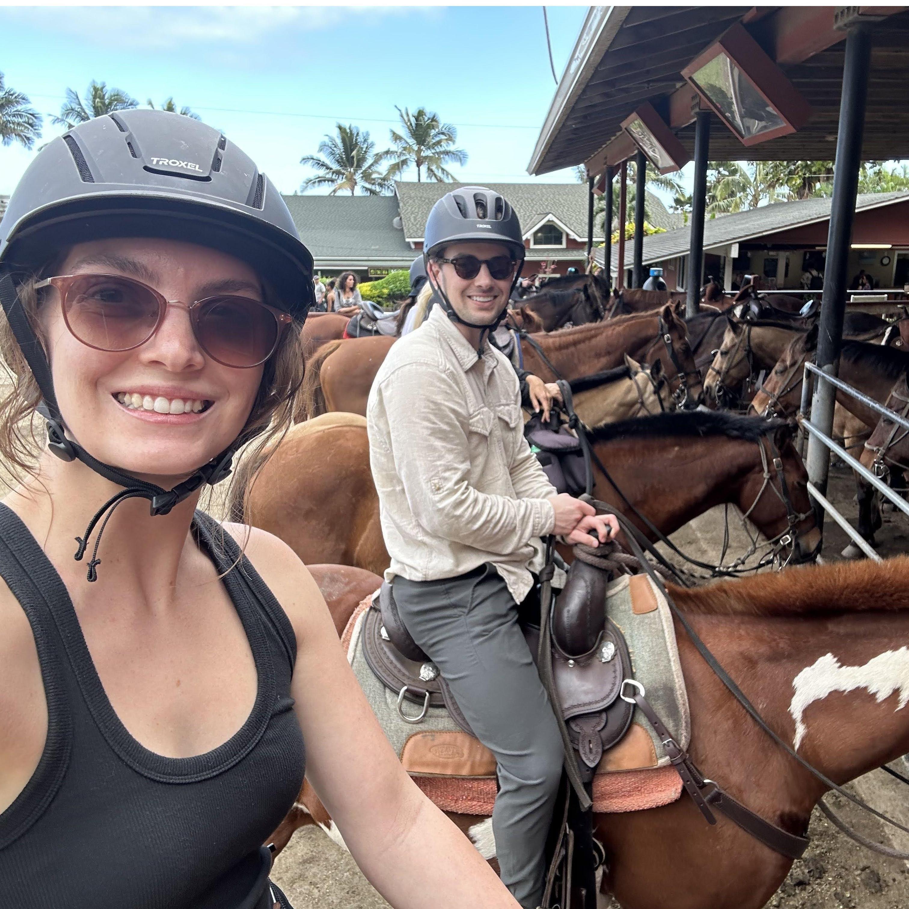 Horseback riding in Oahu, HI! Erin had no idea Austin was going to propose on this trip :)