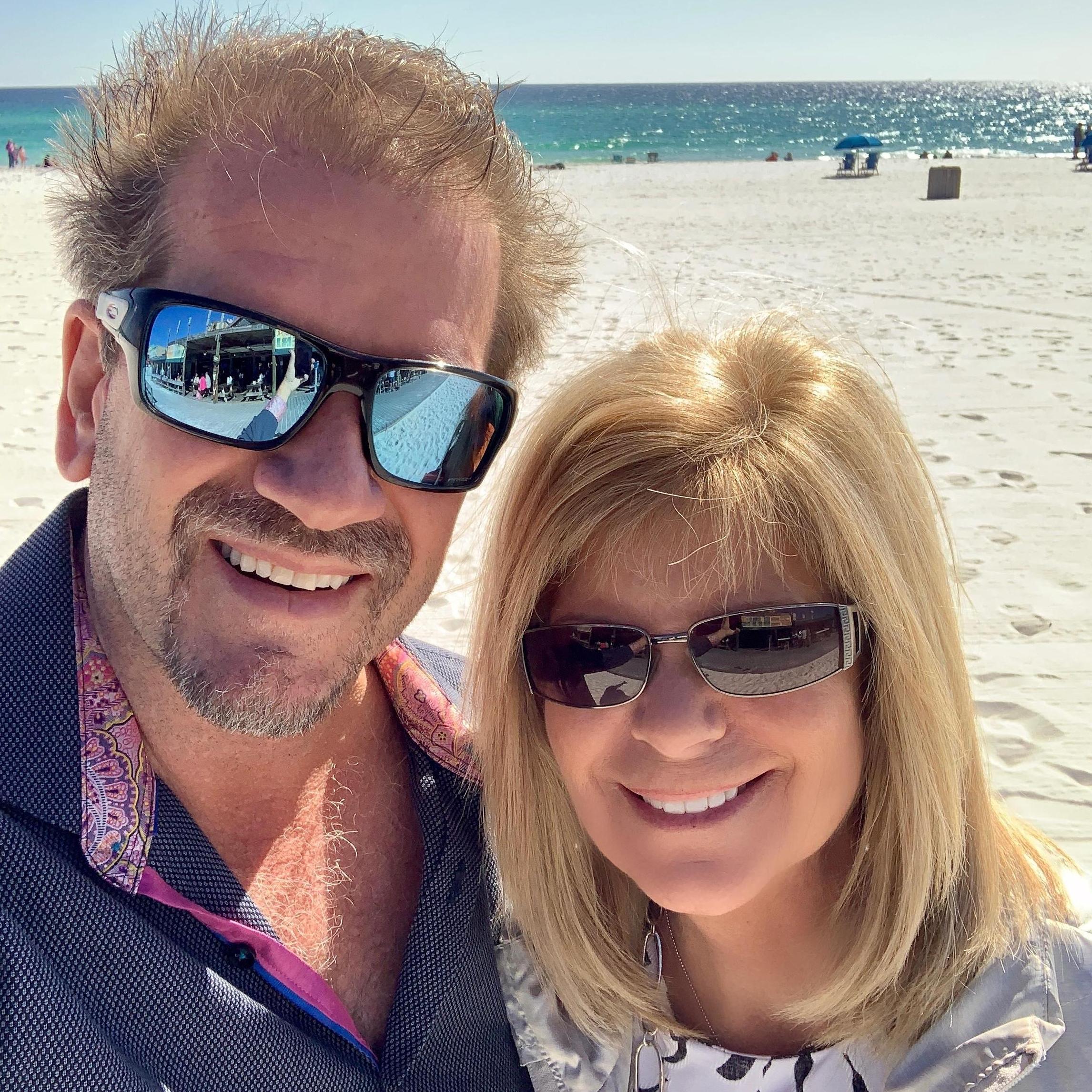 Powered sand between our toes in Pensacola Florida.