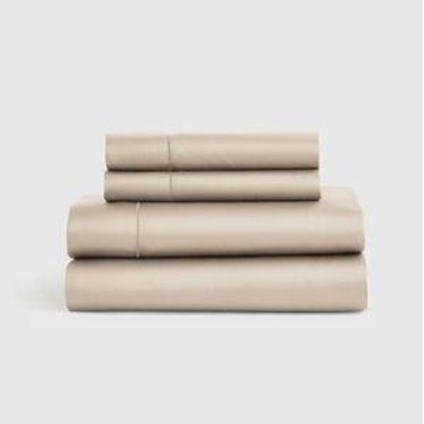 Giza Cotton Sateen Sheet Set in Sand - King