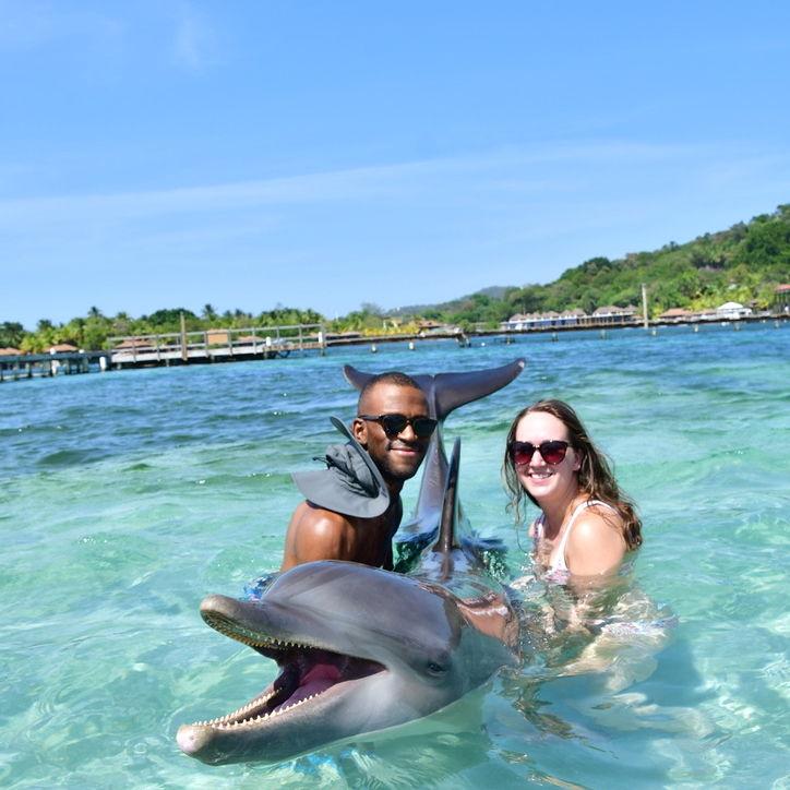 Hanging out with the Dolphins in Roatan, Honduras. May 2022