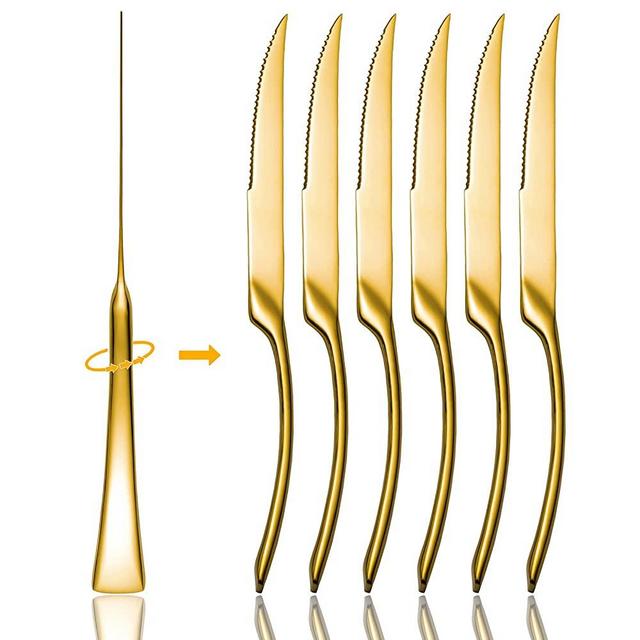 White & Gold Kitchen Tools and Gadgets - Luxe 8PC Cooking Tools and Gadgets  with Anti-Slip Handles, Gold Utensils Set, Gold Kitchen Accessories and