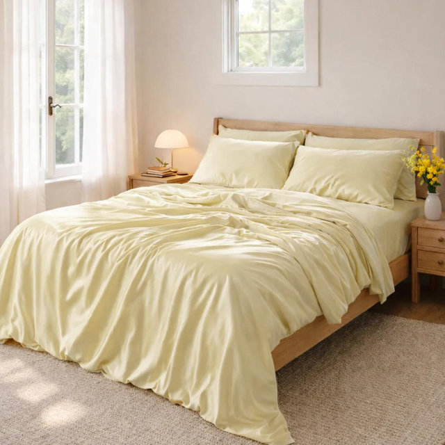 Eucalypso Heavenly Duvet Cover Lemon Chiffon