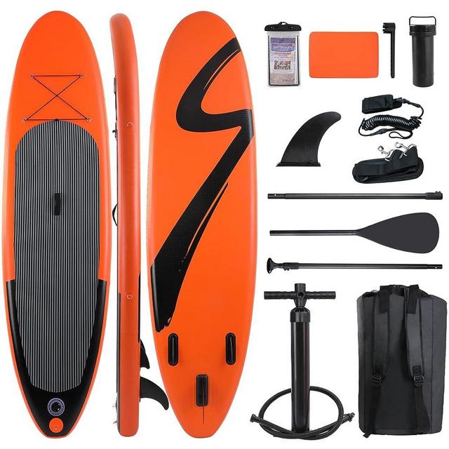 TLSUNNY 10FT Inflatable Stand Up Paddle Board, 3 Fins Paddleboard with Full SUP Accessories for All Skill Levels, Portable Two-Way Hand Pump and Carry Bag, for Yoga Touring Fishing