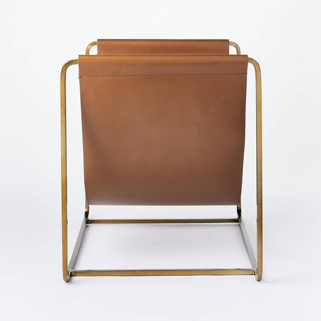 16" x 14" Metal Log Holder with Leather Sling - Threshold™ designed with Studio McGee