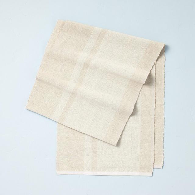 Solid Stripe Jute Blend Table Runner Dogbone Beige - Hearth & Hand™ with Magnolia