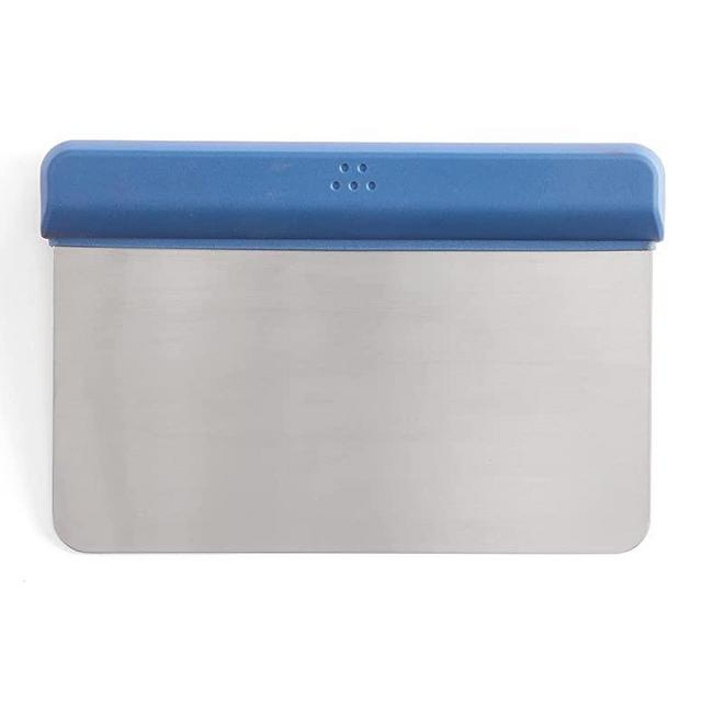 Misen Bench Scraper for Baking & Cooking - Food Scraper Tool - Stainless Steel Scraper Tool for Kitchen Use, Blue