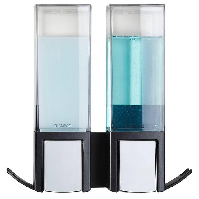 Clever Double Chamber Wall Mount Soap and Sanitizer Dispenser Black - Better Living Products