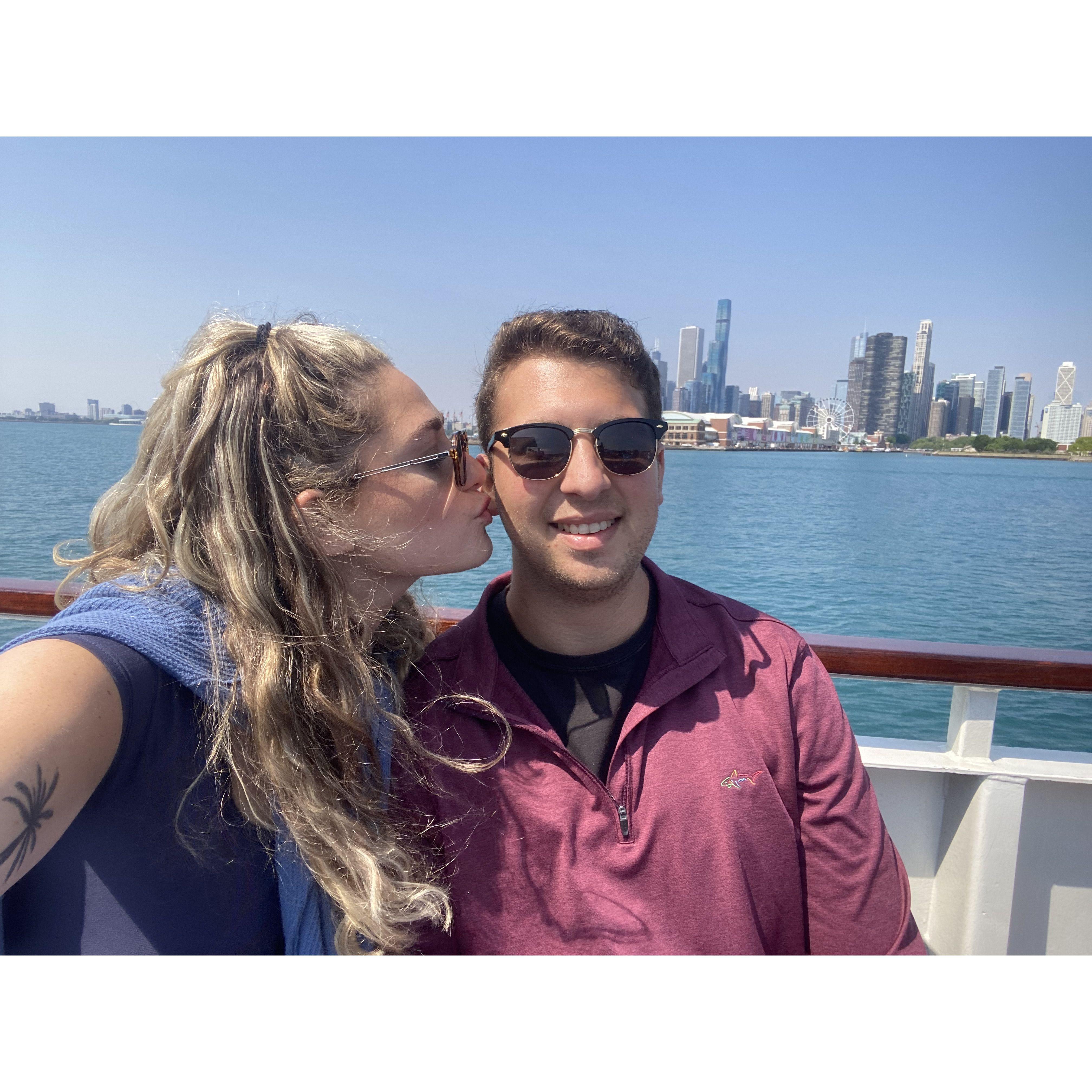 Bret & Jamie exploring Chicago the week after their engagement