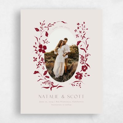 Red Photo Wedding Save the Date - Lynette Photo