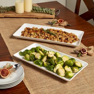 Blanc De Blanc 2-Piece Narrow Rectangular Platter Set