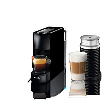 Breville-Nespresso USA BEC250BLK1AUC1 Nespresso Essenza Mini Expresso Machine, Aeroccino Bundle One Size, Black