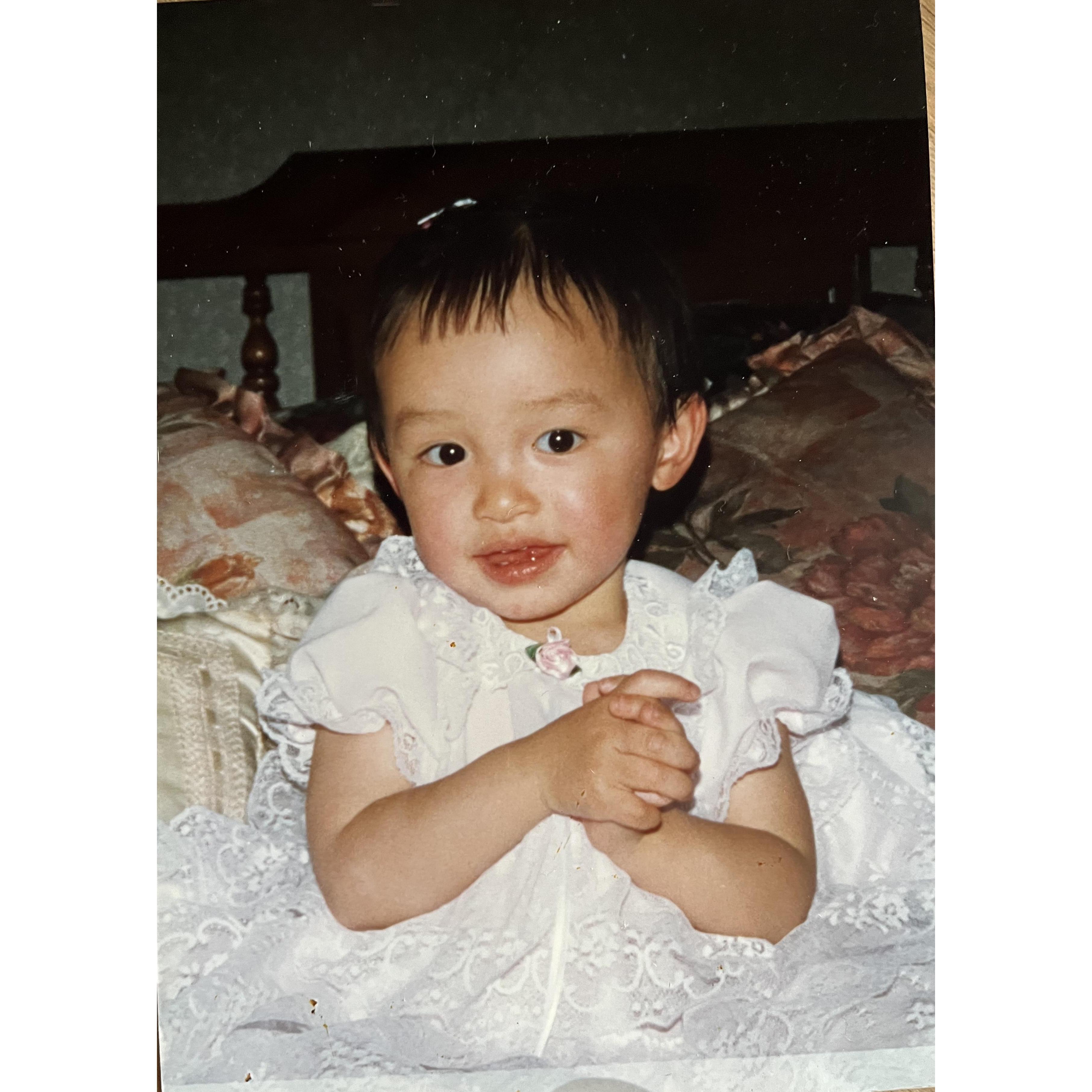 Baby Barbie! Easter in 1995.  18 months old.