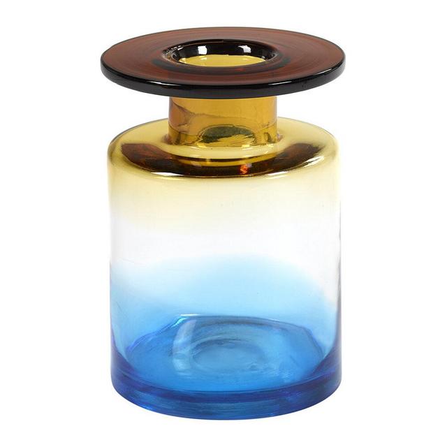 Wind & Fire Jar Vase - Blue/Amber - Medium | Amara
