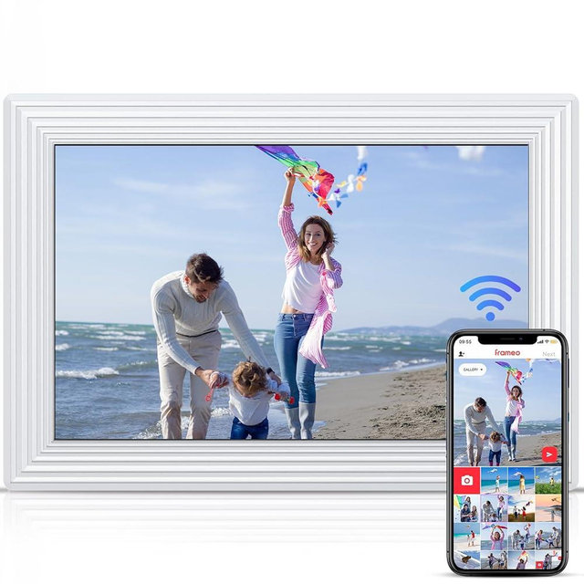 Frameo 5G WiFi Digital Photo Frame, 10.1" Digital Picture Frame with Auto-Rotate, 1280x800 IPS Touch Screen, Easy Setup to Share Photos or Videos Instantly via Frameo App from Anywhere