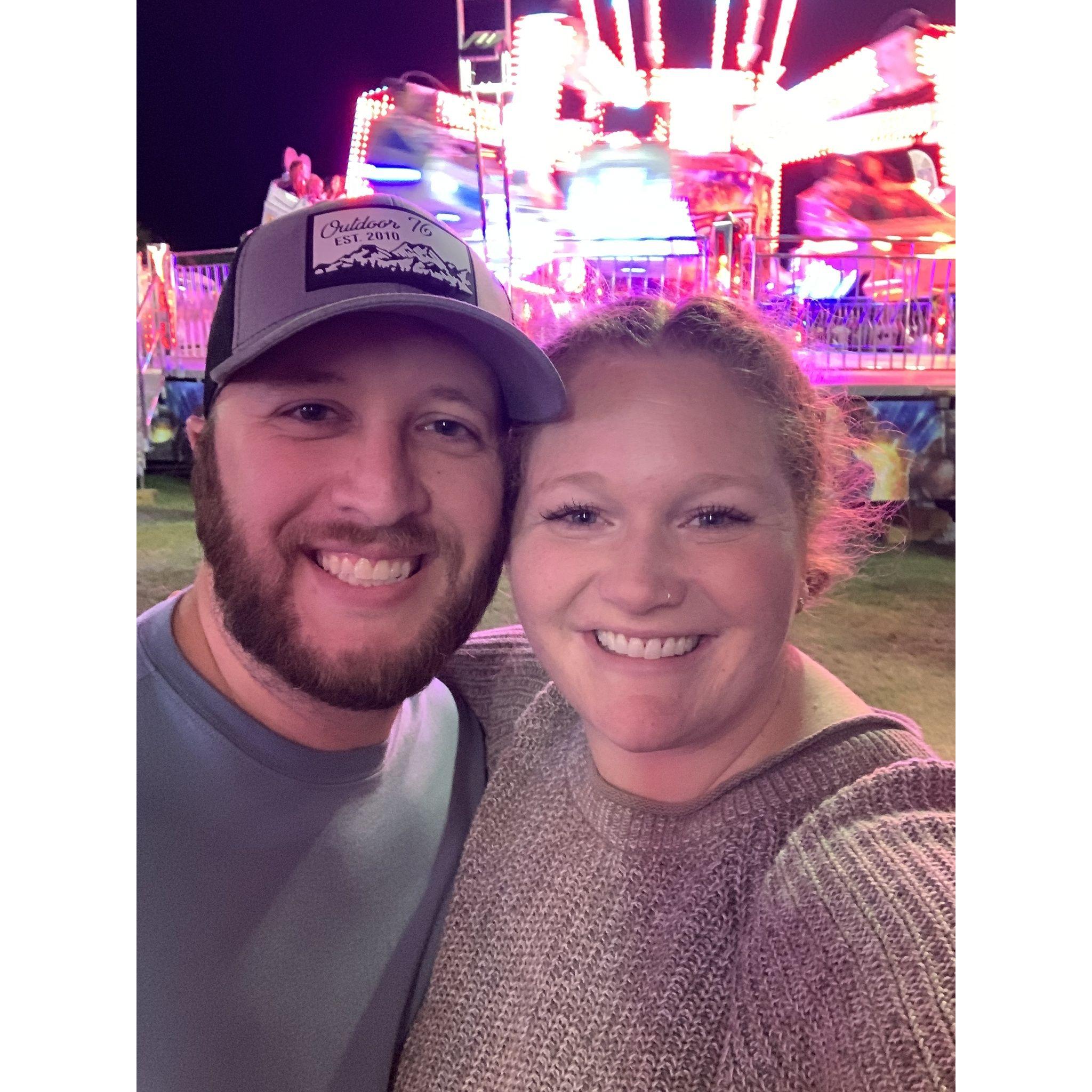 Ty was a good sport and went with me to the fair. We rode all of the fast and spinning things! (Sept 2022)