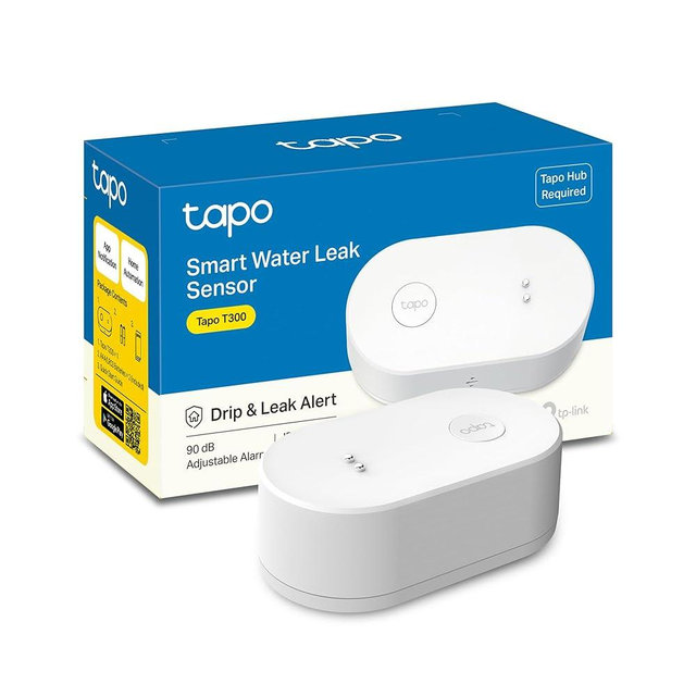TP-Link Smart Water Leak Detector, Wi-Fi with Rapid Dripping Detection, 90dB Adjustable Alarm, App Alerts, Compatible with Alexa and Google Home