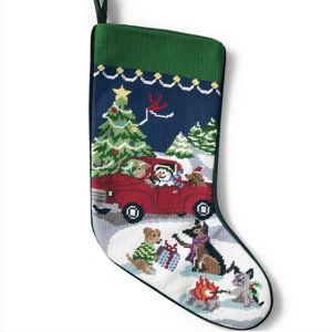 Lands' End Needlepoint Personalized Christmas Stocking