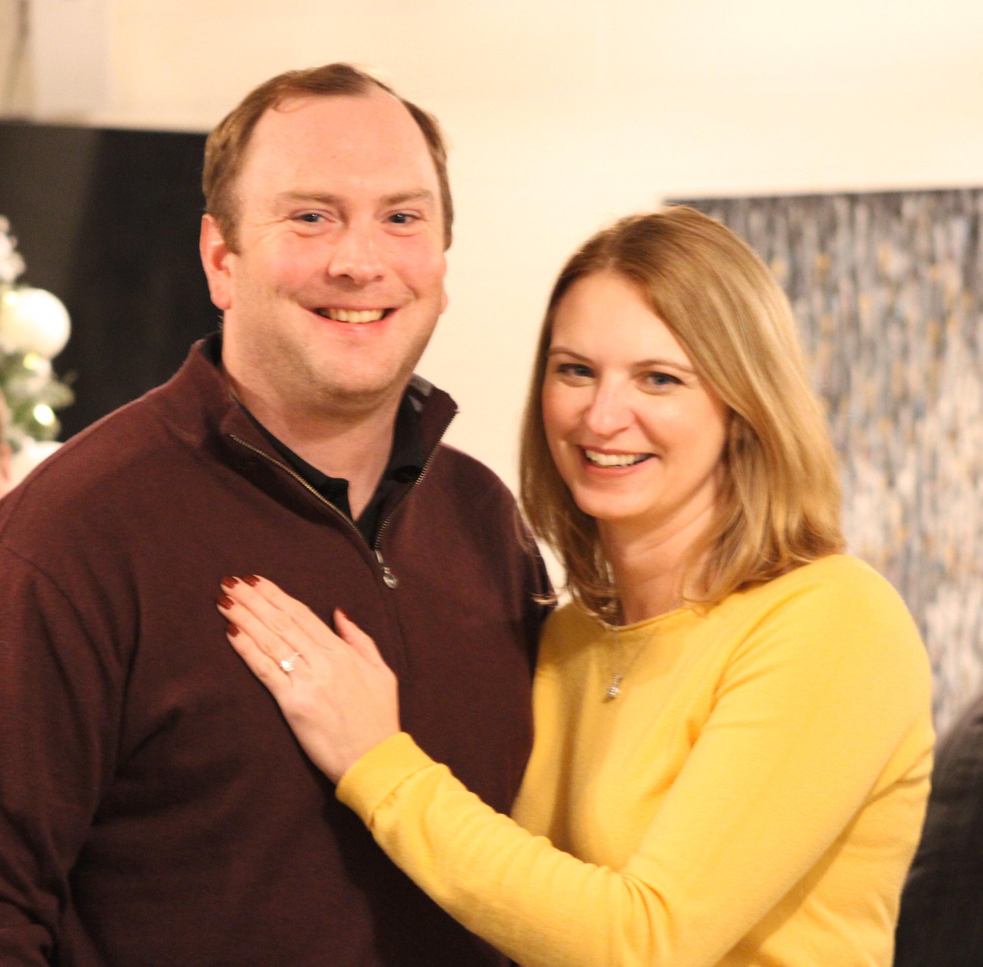 This was taken the night of the proposal!  Newly engaged.