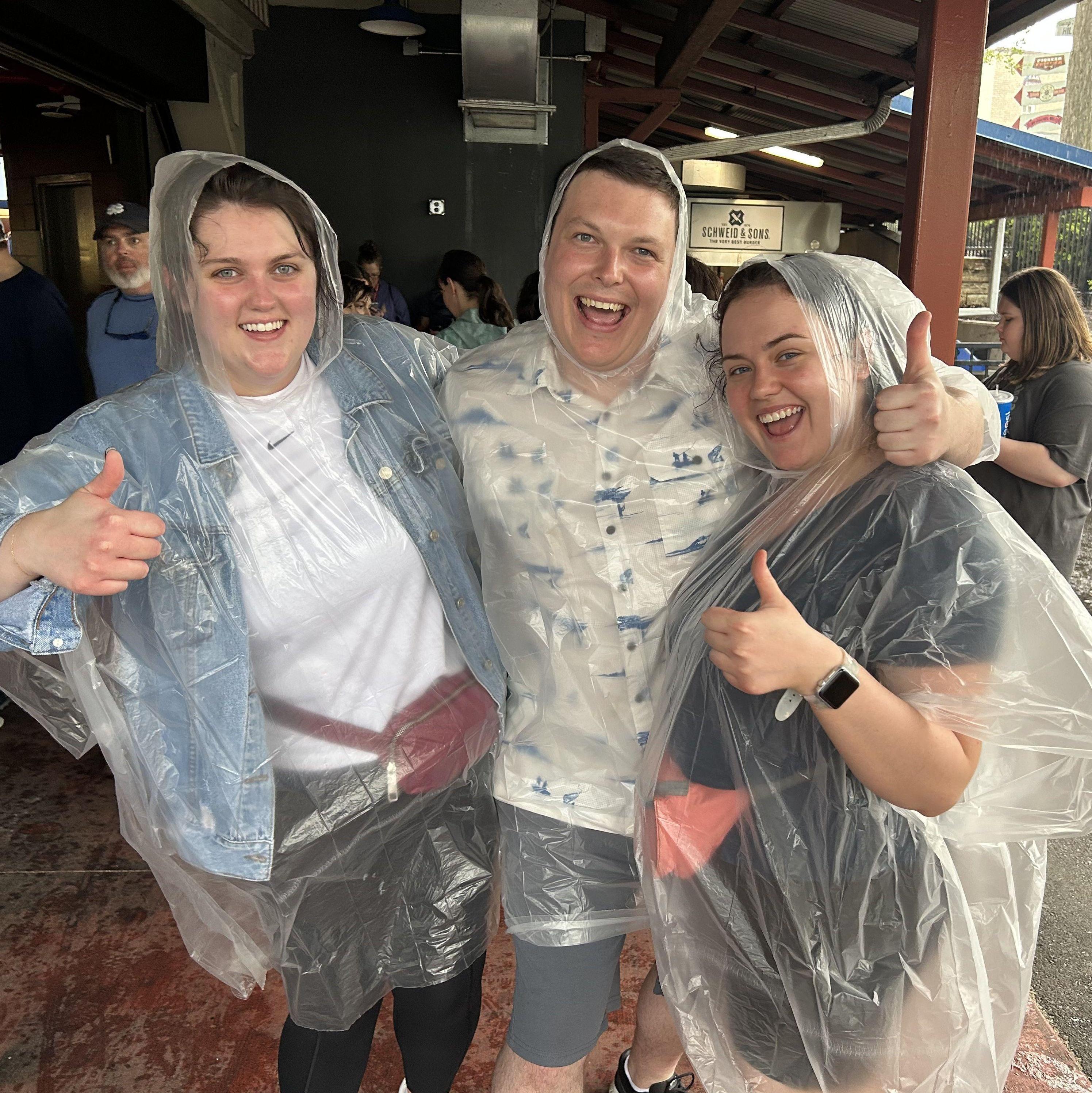 Dancing in the rain at Hershey park.