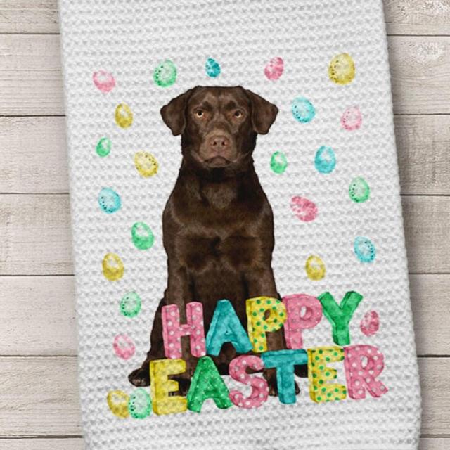 Dog Towel, Chocolate Lab Towel, Labrador Towel, Kitchen Towel, Chocolate Labrador, Dog Kitchen Towel, Waffle Weave Towel, Hand Towel