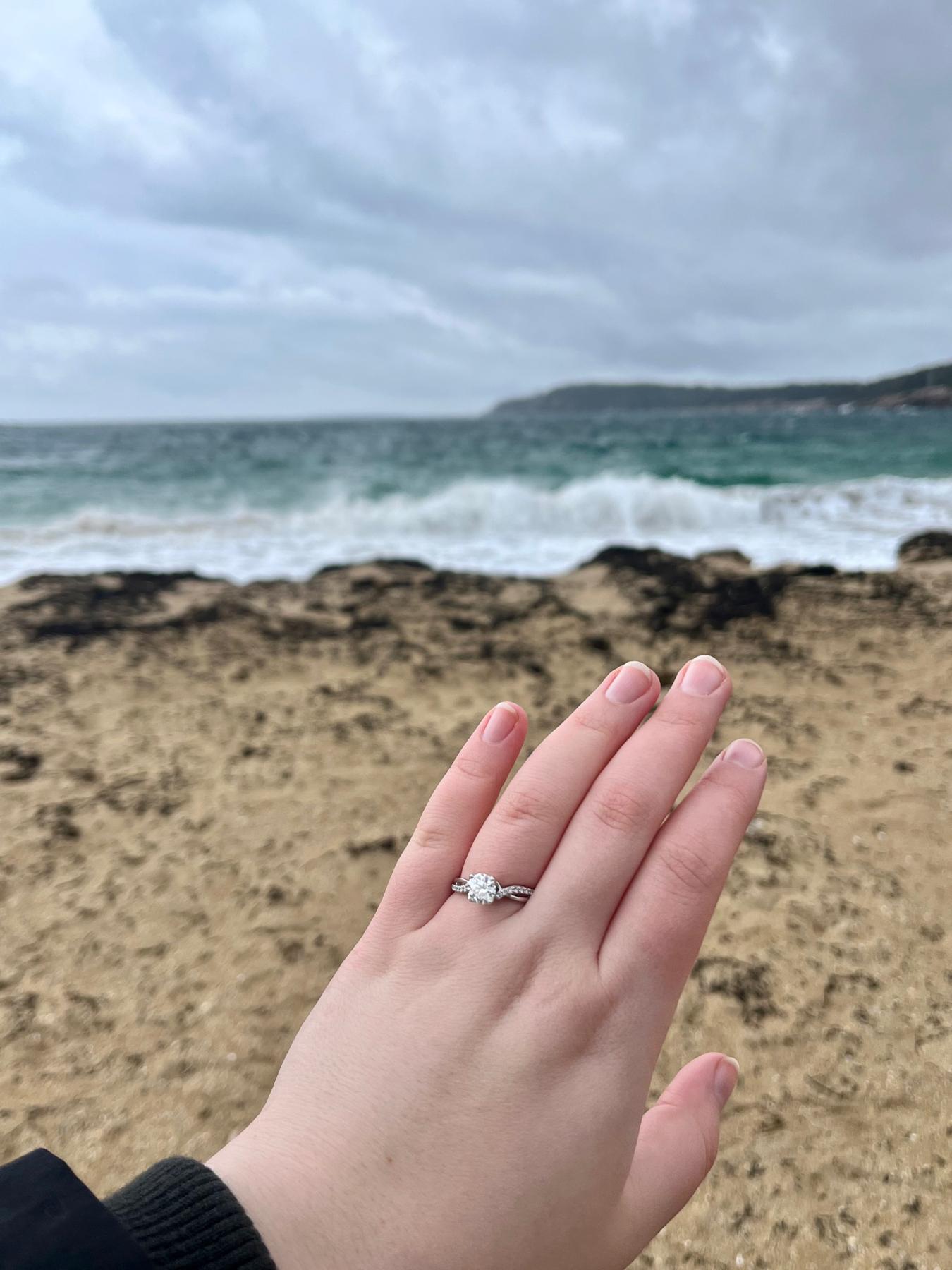 The ring right after John popped the question