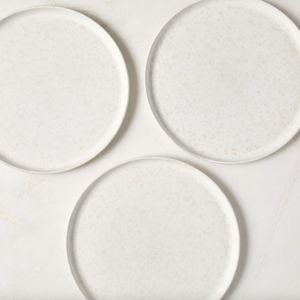 CB2 Drift White Dinner Plate with Reactive Glaze