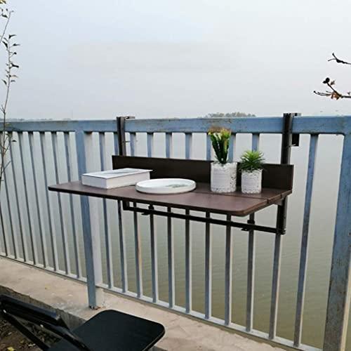 Outdoor Balcony Railing Hanging Folding Table, Computer Table Home Bar Counter, Creative Lifting Folding Desk, Coffee Patio Garden Dining Room Furniture Table, 1.5cm Imitation Wooden