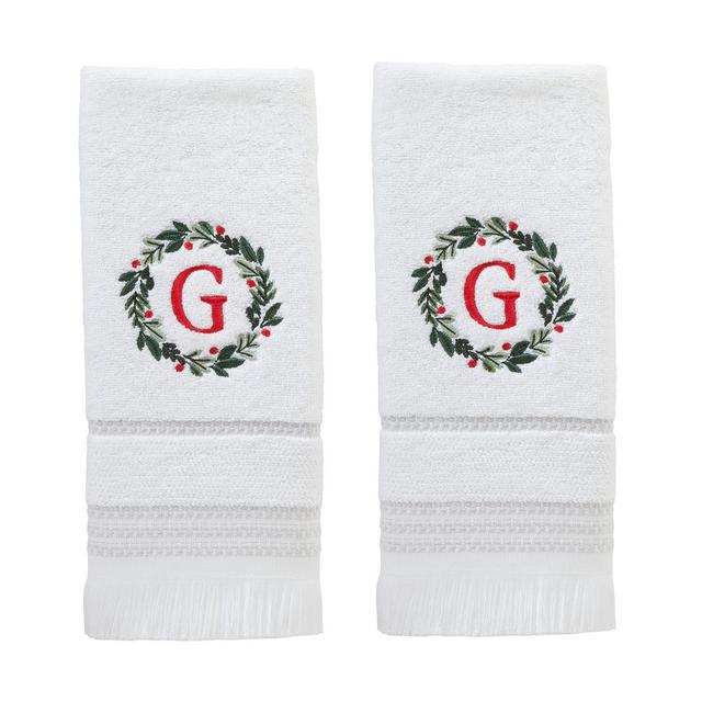 SKL Home Wreath Monogram Cotton Hand Towel, 16" x 26"