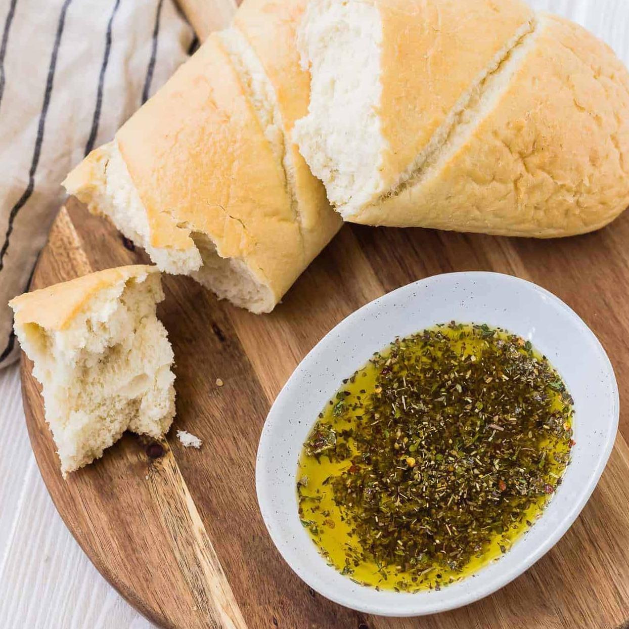 Olive oil and bread in Greece