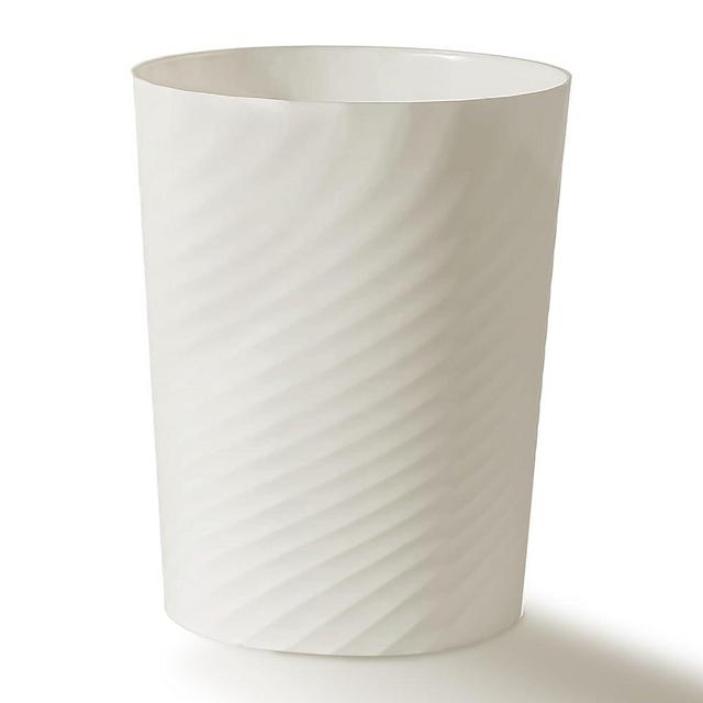 decorluxes Trash Cans, Plastic Small Trash Can, 1.8 Gallon Bedroom Trash Can, Office Trash Can, Waste Can for Bathroom (1, White)