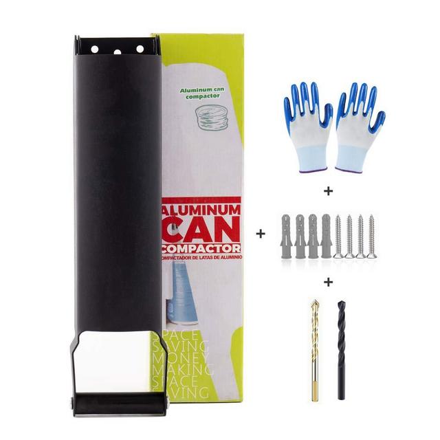 Super Leader Aluminum Can Compactor， 16 oz. Metal Can Crusher， Heavy-Duty Wall-Mounted Smasher for Aluminum Seltzer, Soda, Beer Cans and Bottles for Recycling-Premium frosted black