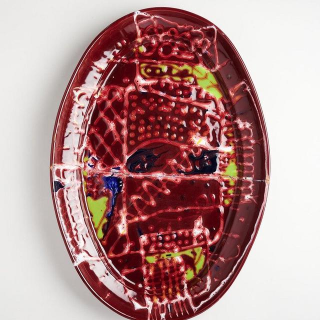 Nicola Fasano Jumbo Oval Plate in Red Dawn