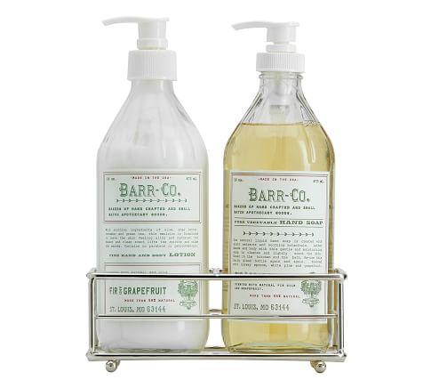 Barr-Co Fir + Grapefruit Soap & Lotion Caddy Set