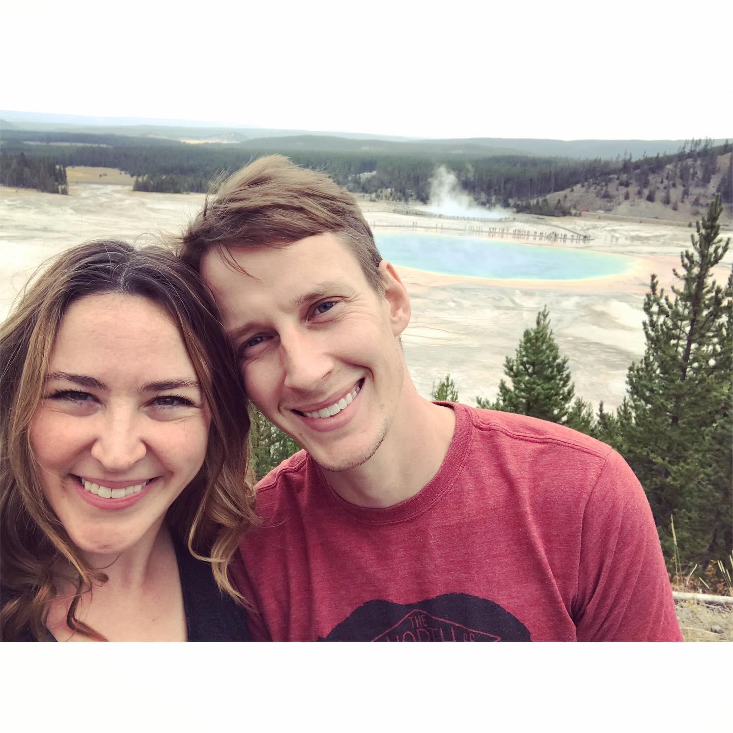 Here we are at Yellowstone National Park at the Grand Prismatic Spring on September 18th, 2020.