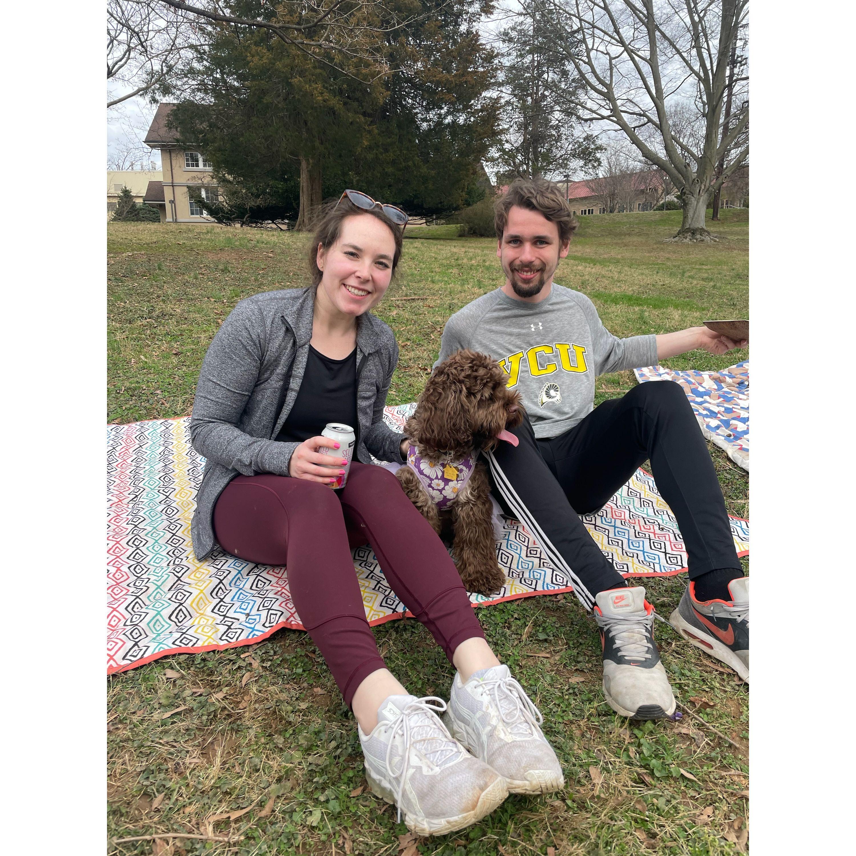 Olivia and Vince at Honey's 1st birthday party 2022.