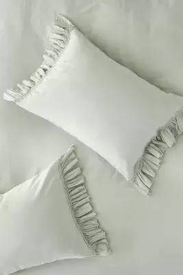 Ruffled Organic Spa Sateen Shams, Set of 2