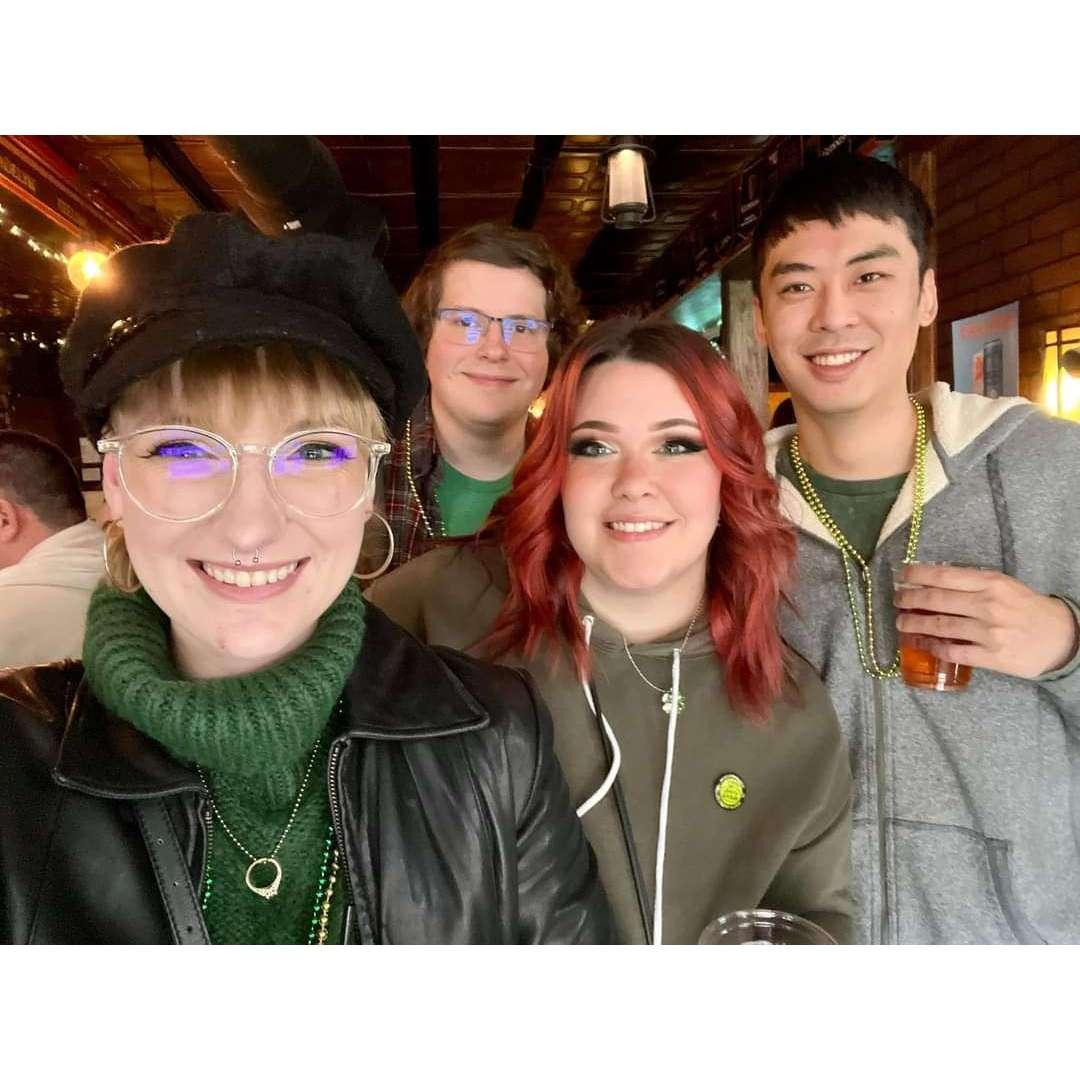 Our first St. Patrick's Day with our friends Bobby and Elise.