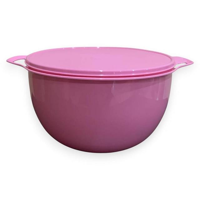 Tupperware Thatsa Mega Bowl Mixing Bowl 42 Cups 10L Pink with Matching Lid