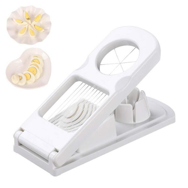 Foeran Egg Slicer 2 in 1 Egg Cutter Stainless Steel Fruit Slicer for strawberries,tomatos,kiwis, Dragon Fruit