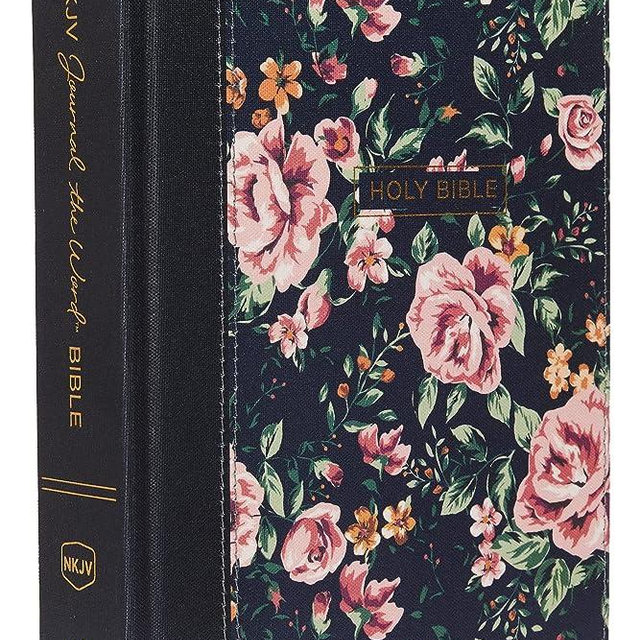 NKJV, Journal the Word Bible, Cloth over Board, Gray Floral, Red Letter, Comfort Print: Reflect, Journal, or Create Art Next to Your Favorite Verses
