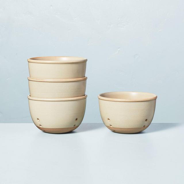 4pk Mini Stoneware Berry Bowl Set Taupe/Clay - Hearth & Hand™ with Magnolia