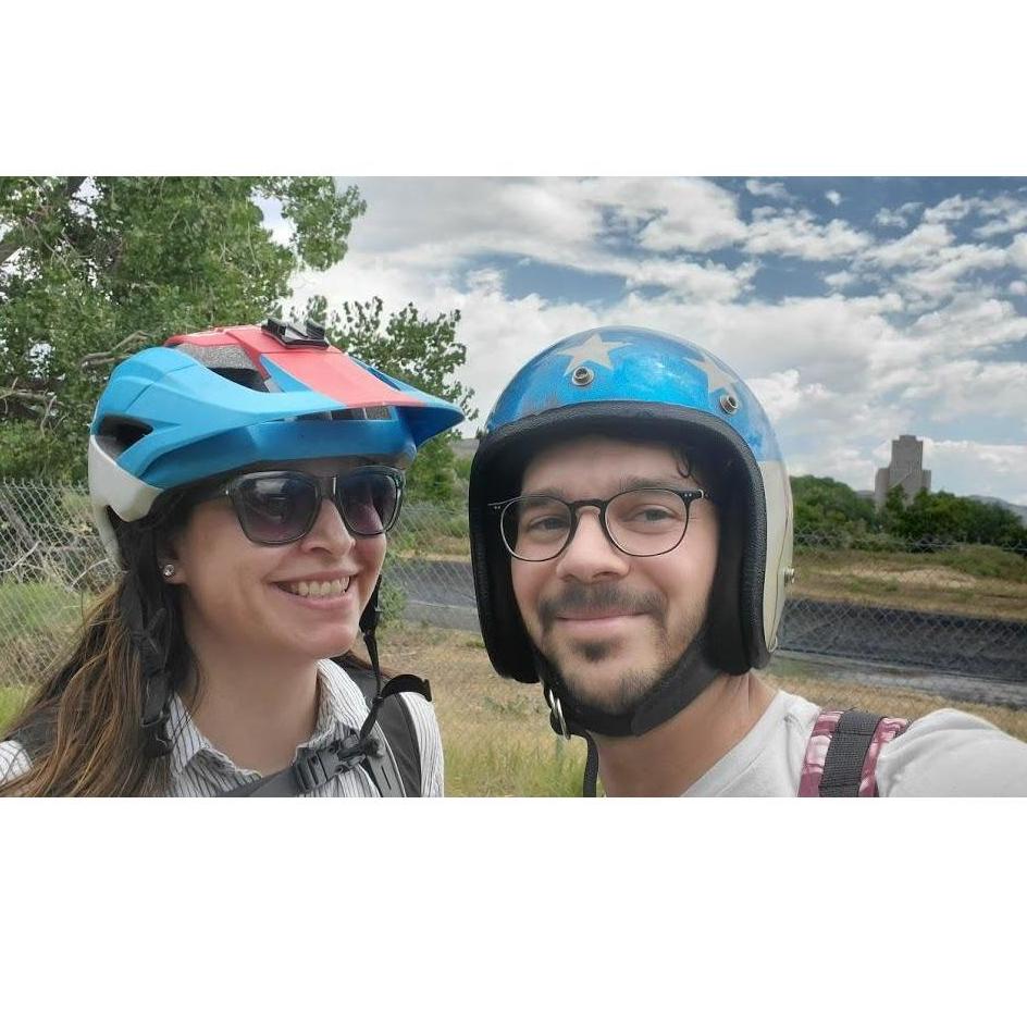 E-bike trip all the way from Lakewood to Golden, with Coors Brewery in the background.