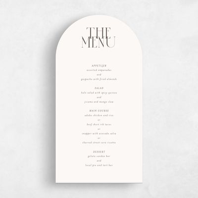 Beige Arch Wedding Menu - Aion