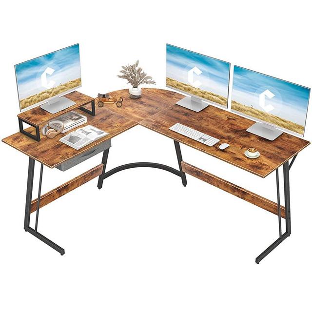 CubiCubi Modern L-Shaped Desk Computer Corner Desk, 59.1" Home Office Writing Study Workstation with Small Table, Space Saving, Easy to Assemble