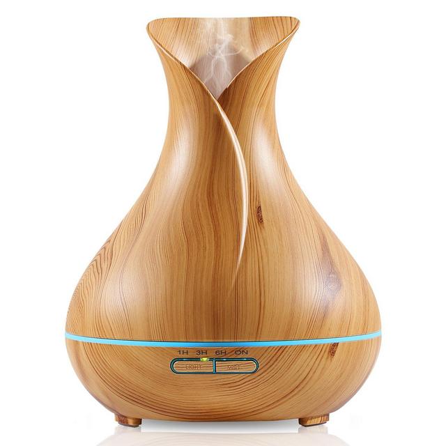 NexGadget 400ml BPA Free Ultrasonic Wood Grain Aromatherapy Essential Oil Diffuser