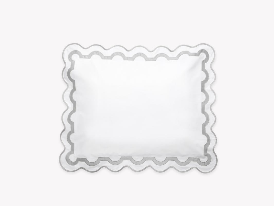 Matouk Mirasol King Sham with Monogram - Silver