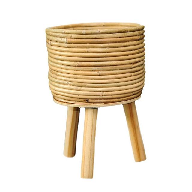 Rattan Plant Stand -Natural Handmade Plant Pot for Indoor Plants Boho Plant Stand Modern