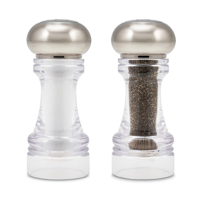 Cole & Mason Carlisle 5.5" Shaker Set - Salt & Pepper Mills - Kitchen & Home Essentials - Refillable Salt & Pepper Sets - Acrylic Spice Mills